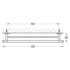 Flova Coco Double Bar Towel Rail 688mm -Bathroom Promotion flova co8906 2 2