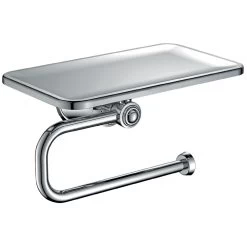 Flova Liberty Toilet Roll Holder With Shelf Chrome