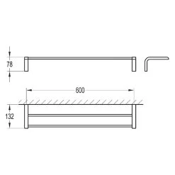 Flova Lynn Double Bar Towel Rail 600mm -Bathroom Promotion flova ly8927 2