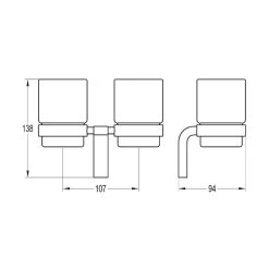 Flova Lynn Double Glass Tumbler Holder -Bathroom Promotion flova ly8930a 2