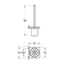Flova Sofija Toilet Brush With Steel Handle & Glass Holder -Bathroom Promotion flova so8923 2