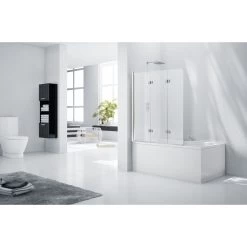 Frontline Aquaglass 6mm 3 Fold Bath Screen 1400 X 1200mm LH