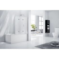 Frontline Aquaglass 6mm Tinted Glass 3 Fold Bath Screen RH