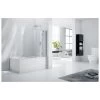 Frontline Aquaglass 6mm Frameless Bath Screen With 4 Folding Panels Right -Bathroom Promotion frontline be611629