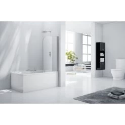 Frontline Aquaglass 6mm Rise & Fall Bath Screen 1400 X 800mm