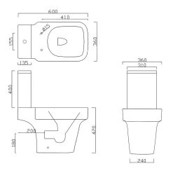 Frontline Medici Flush-To-Wall Toilet With Soft-Close Seat -Bathroom Promotion frontline biqr6pansp biqr6cist biqr6seat 3