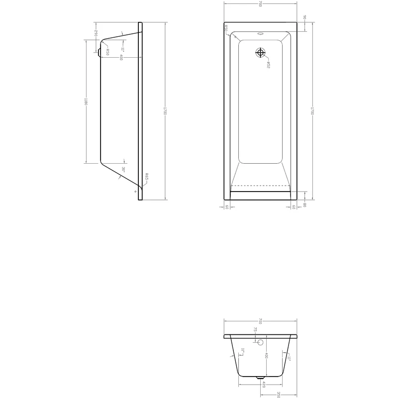 Frontline Aquabathe Medici 1700 X 700mm Bath 4 Frontline Aquabathe Medici 1700 X 700mm Bath - Image 2