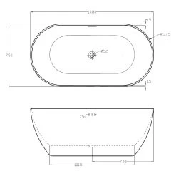 Frontline Aquabathe Summit 1500x700mm Luxury Freestanding Bath -Bathroom Promotion frontline si806052 2