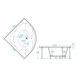 Frontline Aquabathe Lagoon 1200 X 1200mm Corner Bath -Bathroom Promotion frontline trlgw12 2