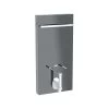 Geberit Monolith For Bidet 101cm & Rail Lava Glass/Black Chrome -Bathroom Promotion geberit 131030jk5