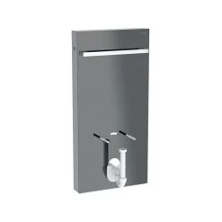 Geberit Monolith For Bidet 101cm & Rail Lava Glass/Black Chrome