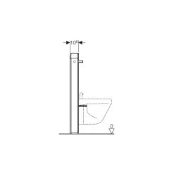 Geberit Monolith For Bidet, Height 101cm, White Glass -Bathroom Promotion geberit 131030si5 3
