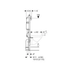Geberit Duofix Wall-Hung WC Frame 112cm With Delta Cistern 12cm -Bathroom Promotion geberit 458132001 4