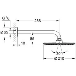 Grohe Rainshower Cosmopolitan 210 Head Shower Set 286mm 26052 5 Grohe Rainshower Cosmopolitan 210 Head Shower Set 286mm 26052 -Bathroom Promotion grohe 26052000 2