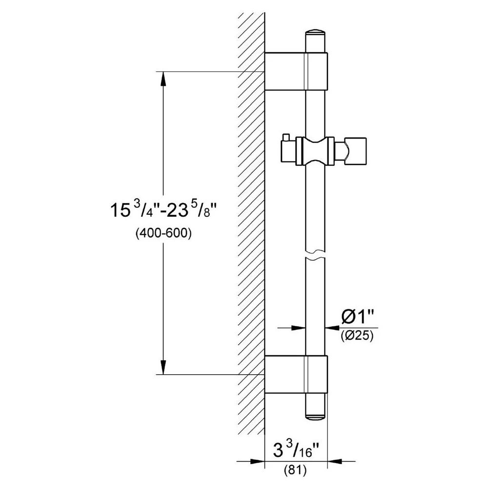 Grohe Rainshower Shower Rail 600mm 28797 4 Grohe Rainshower Shower Rail 600mm 28797 - Image 2
