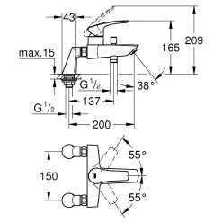 Grohe Eurosmart Single-Lever Bath/Shower Mixer 33303 -Bathroom Promotion grohe 33303003 5