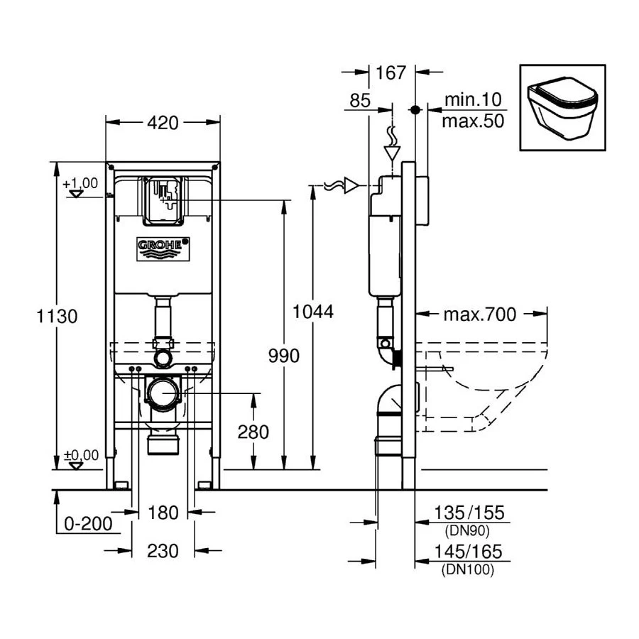 Grohe Rapid SL WC 1.13m 38675 4 Grohe Rapid SL WC 1.13m 38675 - Image 2