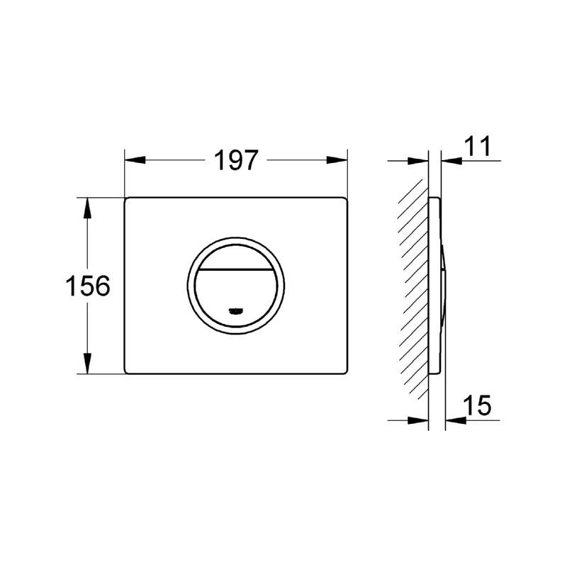 Grohe Nova Cosmopolitan Light WC Wall Plate 38809 4 Grohe Nova Cosmopolitan Light WC Wall Plate 38809 - Image 2