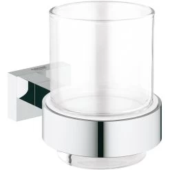 Grohe Essentials Cube Crystal Glass With Holder 40755