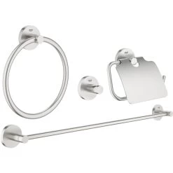 Grohe Essentials 4-In-1 Bathroom Accessories Set 40776 Supersteel