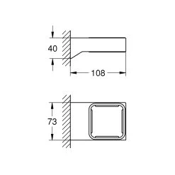 Grohe Selection Cube Glass/Soap Dish Holder 40865 Chrome -Bathroom Promotion grohe 40865000 2