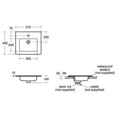 Ideal Standard Tempo 50cm 2 Door Floor Vanity Unit & Basin White -Bathroom Promotion ideal standard e1102wg e109901 3