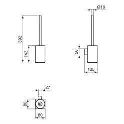 Ideal Standard IOM Square Wall Mounted Toilet Brush & Holder E2195 -Bathroom Promotion ideal standard e2195aa 2