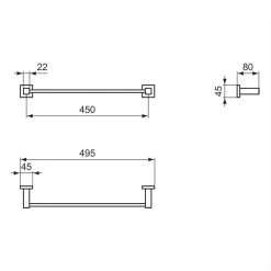 Ideal Standard IOM Square 45cm Towel Rail E2196 -Bathroom Promotion ideal standard e2196aa 2