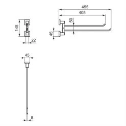 Ideal Standard IOM Square Double Towel Bar E2200 -Bathroom Promotion ideal standard e2200aa 2