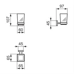 Ideal Standard IOM Square Tumbler & Holder E2204 -Bathroom Promotion ideal standard e2204aa 2