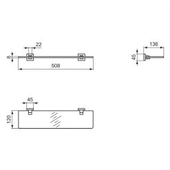 Ideal Standard IOM Square 50cm Shelf E2206 -Bathroom Promotion ideal standard e2206aa 2