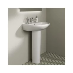 Ideal Standard Eurovit+ 550mm 1 Taphole Basin & Full Pedestal E2547 -Bathroom Promotion ideal standard e254701 2