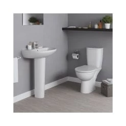 Ideal Standard Eurovit+ 550mm 1 Taphole Basin & Full Pedestal E2547 -Bathroom Promotion ideal standard e254701 4