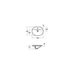 Ideal Standard Concept Oval 55cm Countertop Basin 1 Hole E5004 -Bathroom Promotion ideal standard e500401 2