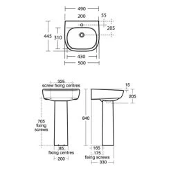 Ideal Standard Jasper Morrison 500mm 1 Taphole Basin & Full Pedestal -Bathroom Promotion ideal standard e618301 e621101 4