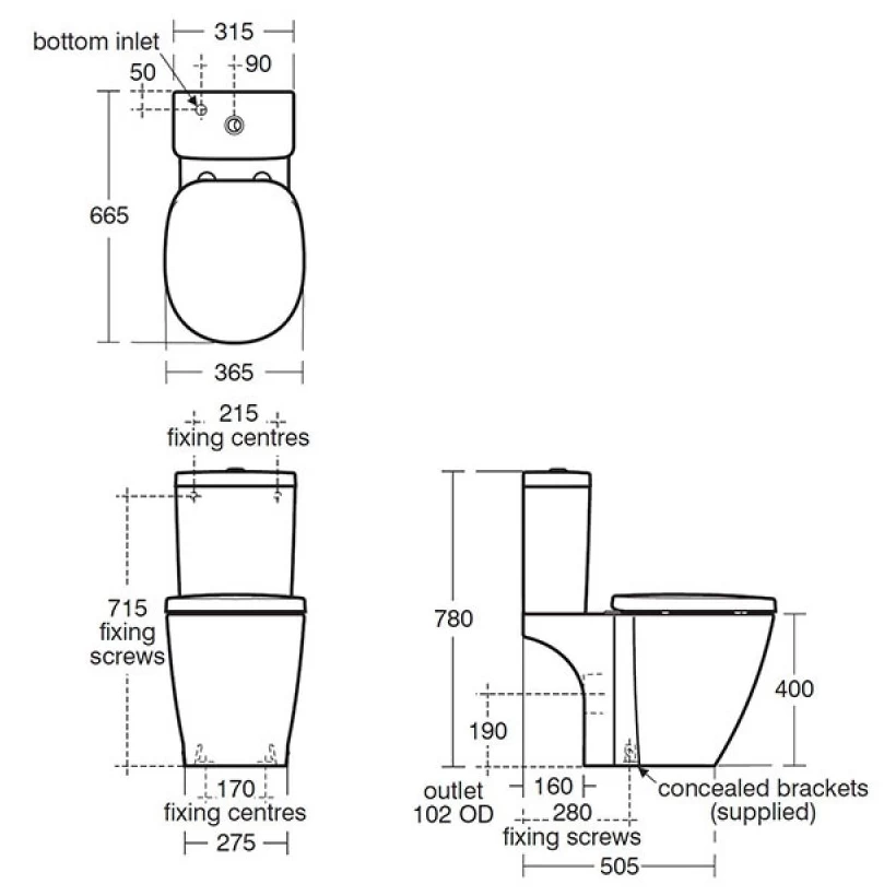Ideal Standard Concept Toilet With Push Button Cistern & Standard Seat 5 Ideal Standard Concept Toilet With Push Button Cistern & Standard Seat - Image 3