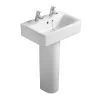 Ideal Standard Concept Cube 55cm 2 Tap Hole Basin & Pedestal -Bathroom Promotion ideal standard e788501 e783701