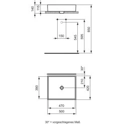Ideal Standard Strada 50cm Vessel Basin No Tapholes K0776 -Bathroom Promotion ideal standard k077601 2
