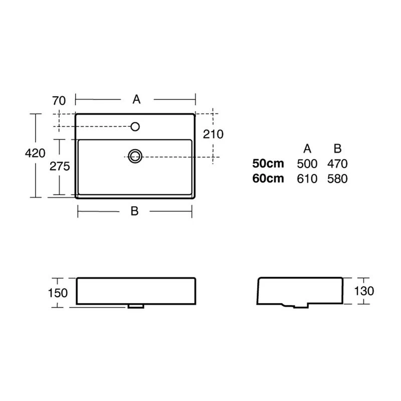 Ideal Standard Strada 50cm Vessel Basin 1 Taphole K0816 4 Ideal Standard Strada 50cm Vessel Basin 1 Taphole K0816 - Image 2