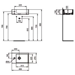 Ideal Standard Strada 45cm Handrinse Basin K0817 -Bathroom Promotion ideal standard k081701 2