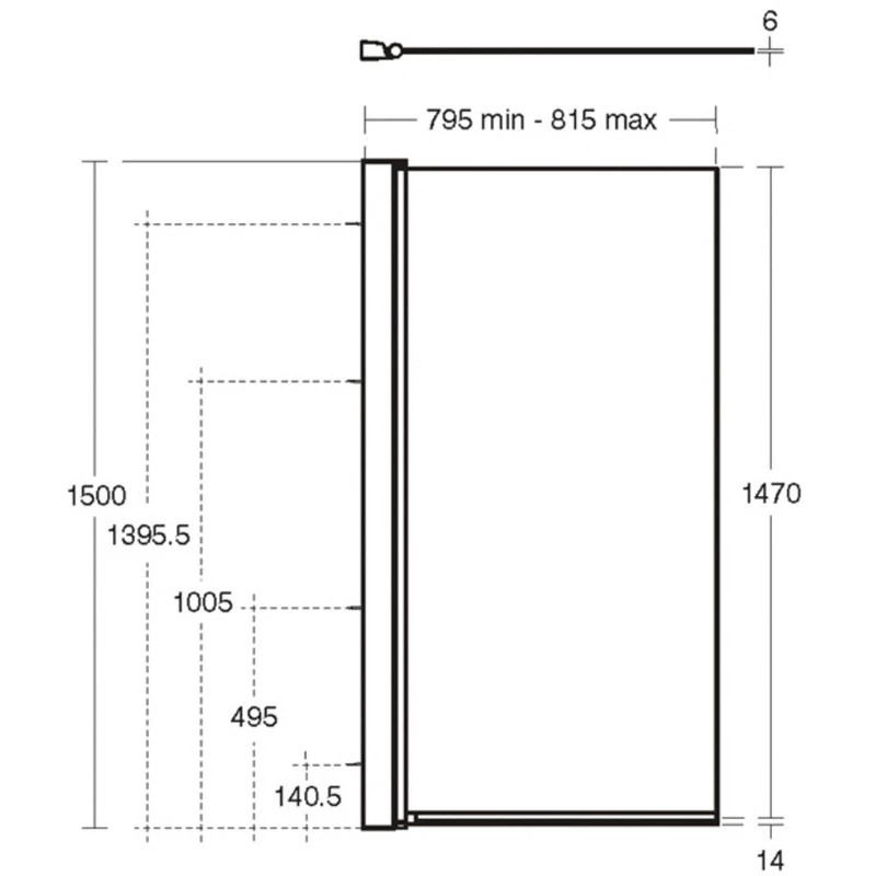 Ideal Standard Synergy Angle Bath Screen L6210 Chrome 4 Ideal Standard Synergy Angle Bath Screen L6210 Chrome - Image 2