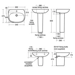 Ideal Standard Tesi 60cm 1 Hole Basin & Pedestal -Bathroom Promotion ideal standard t026501 t351901 2
