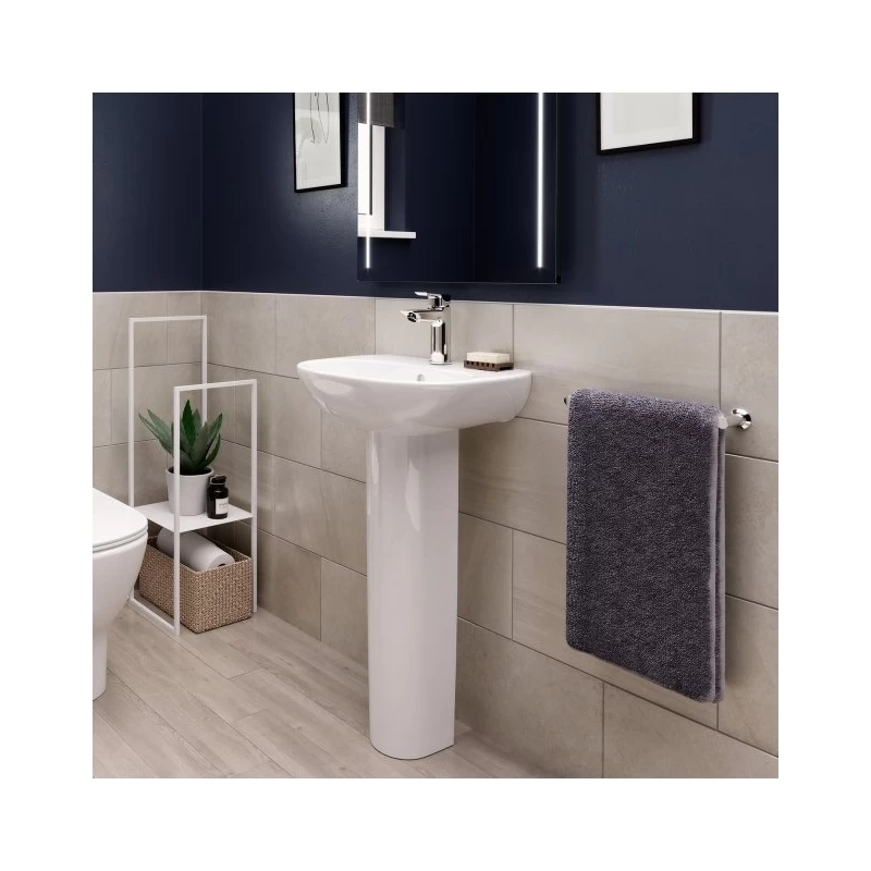 Ideal Standard Tesi 450mm 1 Taphole Cloakroom Basin & Full Pedestal 4 Ideal Standard Tesi 450mm 1 Taphole Cloakroom Basin & Full Pedestal - Image 2