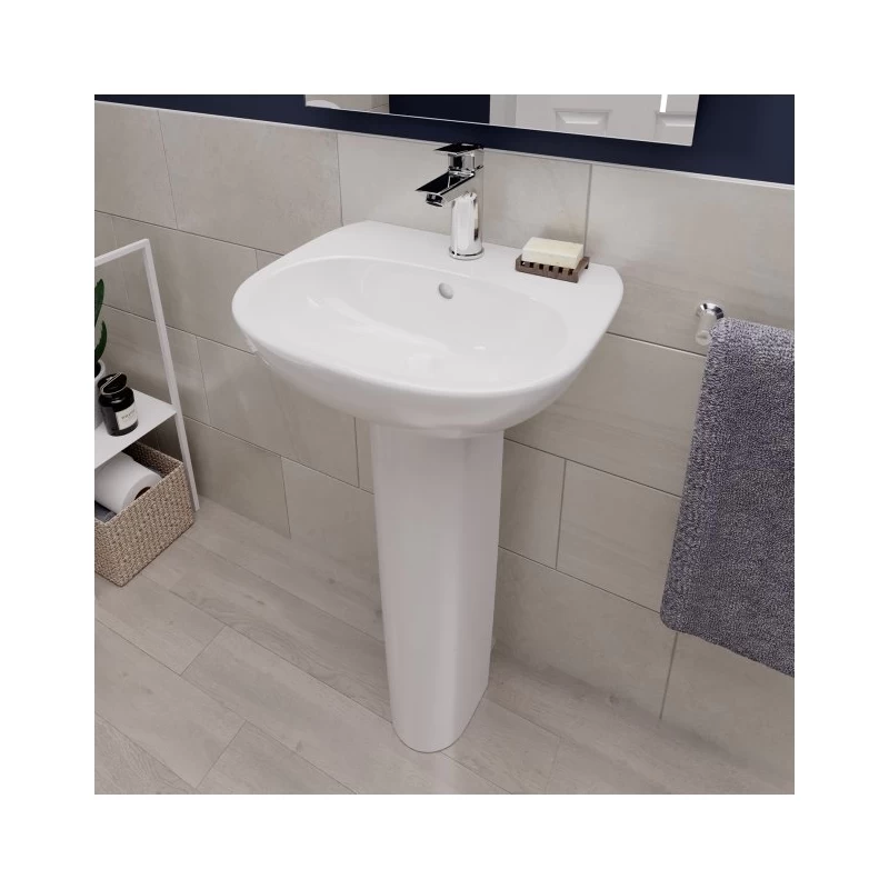 Ideal Standard Tesi 450mm 1 Taphole Cloakroom Basin & Full Pedestal 5 Ideal Standard Tesi 450mm 1 Taphole Cloakroom Basin & Full Pedestal - Image 3