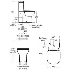 Ideal Standard Tempo Close Coupled Toilet With Standard Seat -Bathroom Promotion ideal standard t328701 t427001 t679801 3