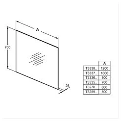 Ideal Standard 70cm Mirror With Ambient Light & Anti-Steam -Bathroom Promotion ideal standard t3335bh 2
