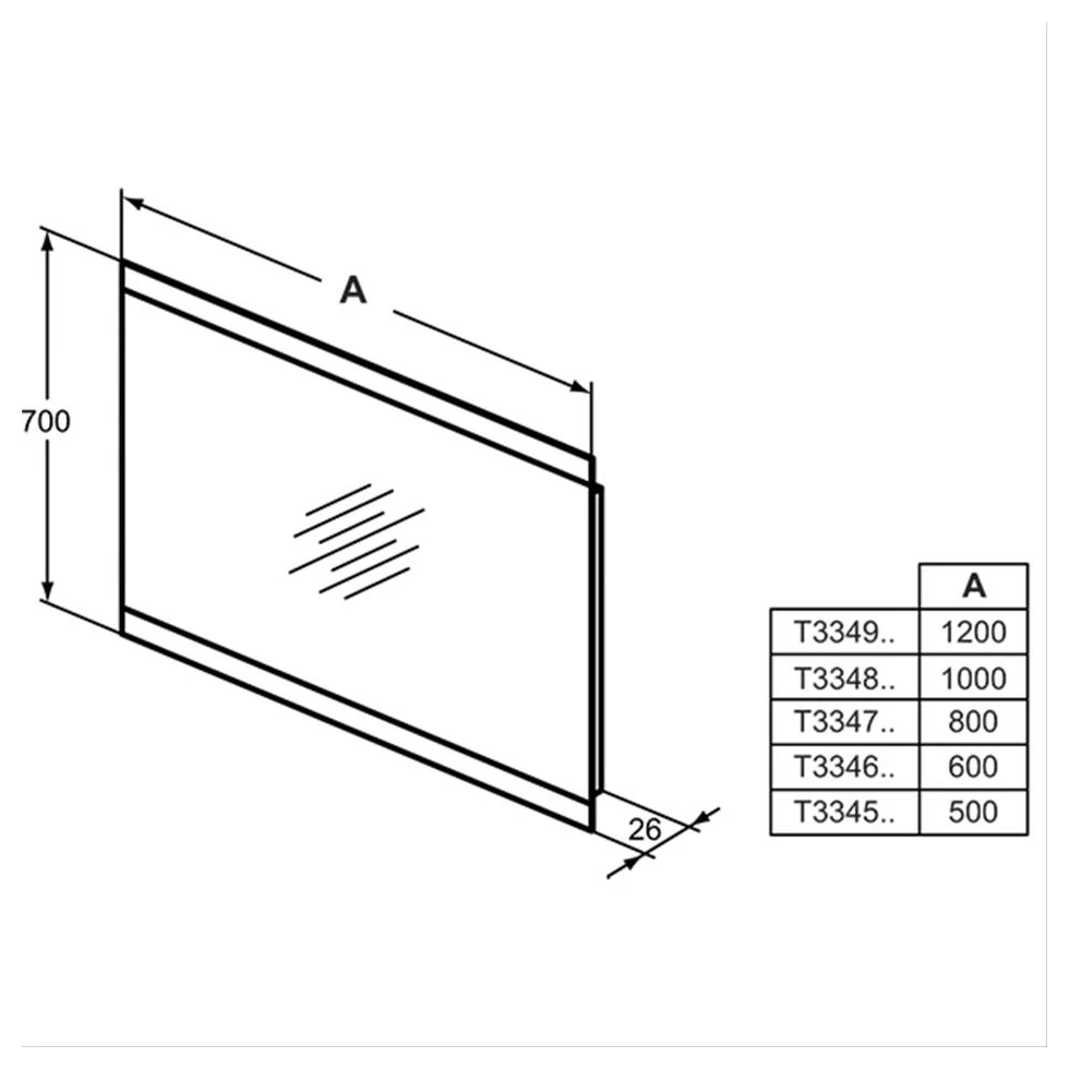 Ideal Standard 80cm Mirror With Sensor Light & Anti-Steam T3347 4 Ideal Standard 80cm Mirror With Sensor Light & Anti-Steam T3347 - Image 2