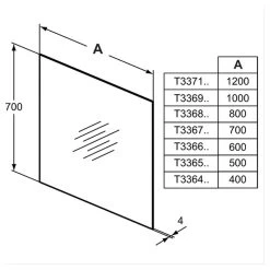 Ideal Standard 60cm Bathroom Mirror T3366 -Bathroom Promotion ideal standard t3366bh 2