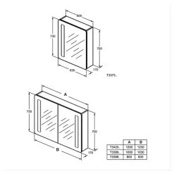 Ideal Standard 120cm Mirror Cabinet With Bottom & Front Light 5 Ideal Standard 120cm Mirror Cabinet With Bottom & Front Light -Bathroom Promotion ideal standard t3425al 2