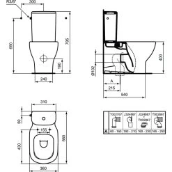 Ideal Standard Tesi Close Coupled Back-to-Wall Toilet With Slow Close Seat -Bathroom Promotion ideal standard t355701 2